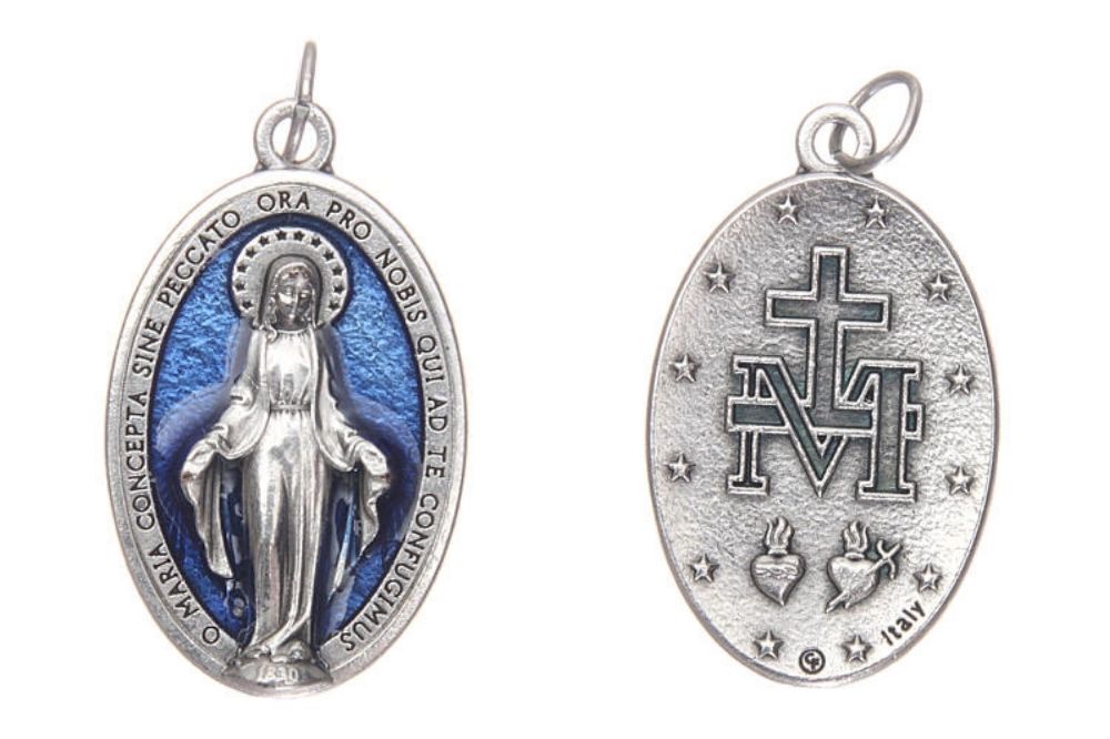 ZHENYIN Medalla milagrosa de la Virgen María y la Cruz