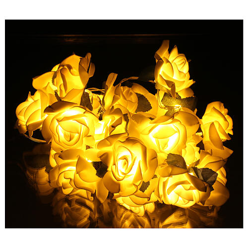 Cadena 20 led rosas blancas