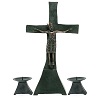 set altar cruz san zenon con base 2 portavelas