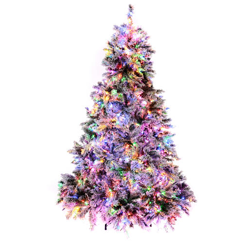 Árbol de Navidad verde flocado 240 cm Snowy Seneca 2300 led 