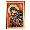 icono virgen con nino capa verde 30x20 cm rumania