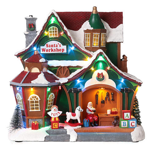 pueblo navideno fabrica de papa noel 30x30x15 cm