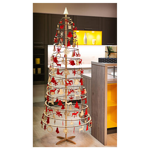 arbol de navidad spira slim de madera 190 cm