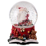 esfera bola de nieve papa noel base decorada 15x10 cm