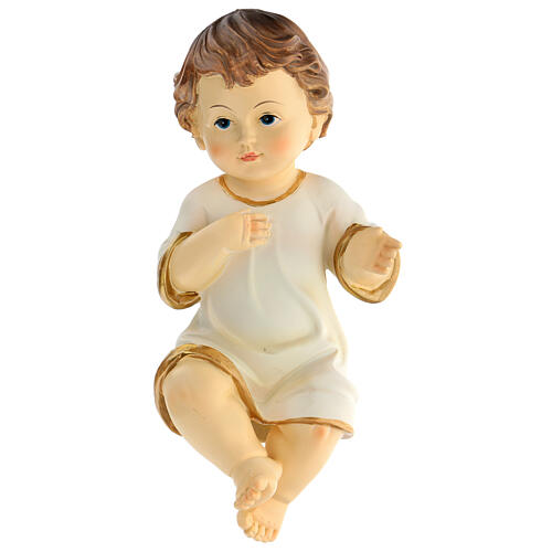 Estatua vestida Niño Jesús 21 cm resina