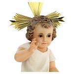 Niño Jesús estatua pulpa madera vestido crema 35 cm dec. elegante 